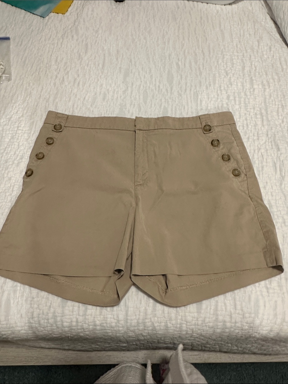 Banana Republic Women's Casual Button-Detail Shorts in Tan